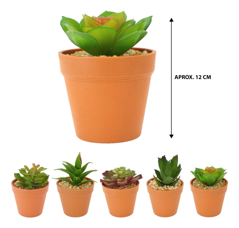 MINI PLANTA ARTIFICIAL MACETERO PLASTICO 12 CM - 5