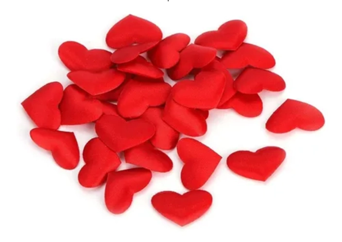 PE TALOS CORAZON TELA ROJO 25 UDS 5 CM - 1