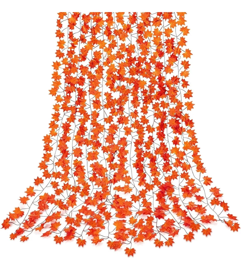 PLANTA ENREDADERA ARTIFICIAL 12 TIRAS 2.1M NARANJA - 1