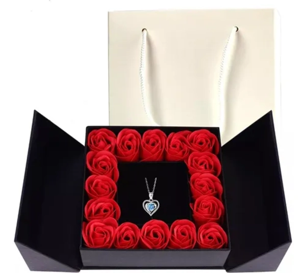 ROSAS ETERNAS CAJA CON COLLAR REGALO - 3