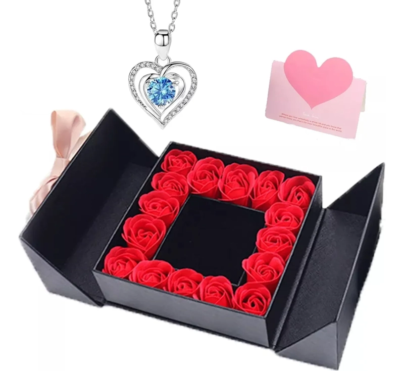 ROSAS ETERNAS CAJA CON COLLAR REGALO - 4
