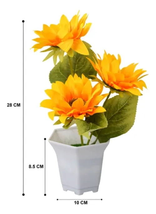 PLANTA GIRASOLES ARTIFICIALES MACETERO 28 CM - 3