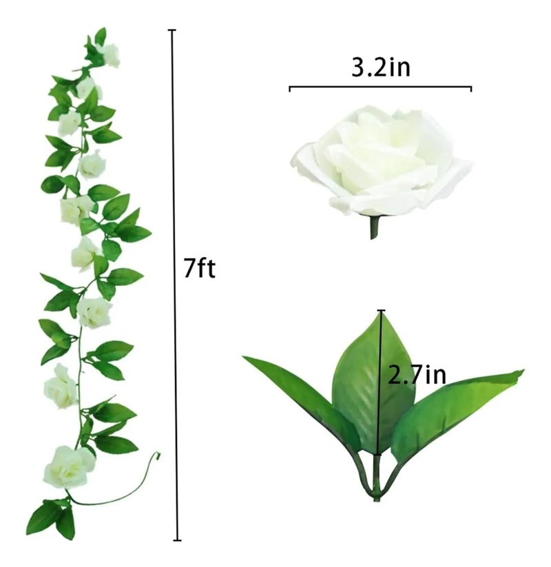 FLORES ARTIFICIALES 10 PZS ROSAS ENREDADERA - 3