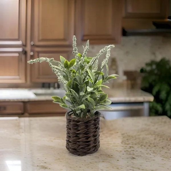PLANTA LAVANDA ARTIFICIAL MACETERO RATAN - 4