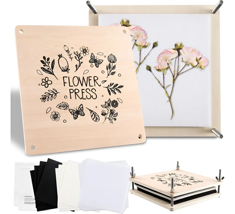 KIT PRENSAS DE FLORES Y PLANTAS ESTAMPADO FLORAL - 1