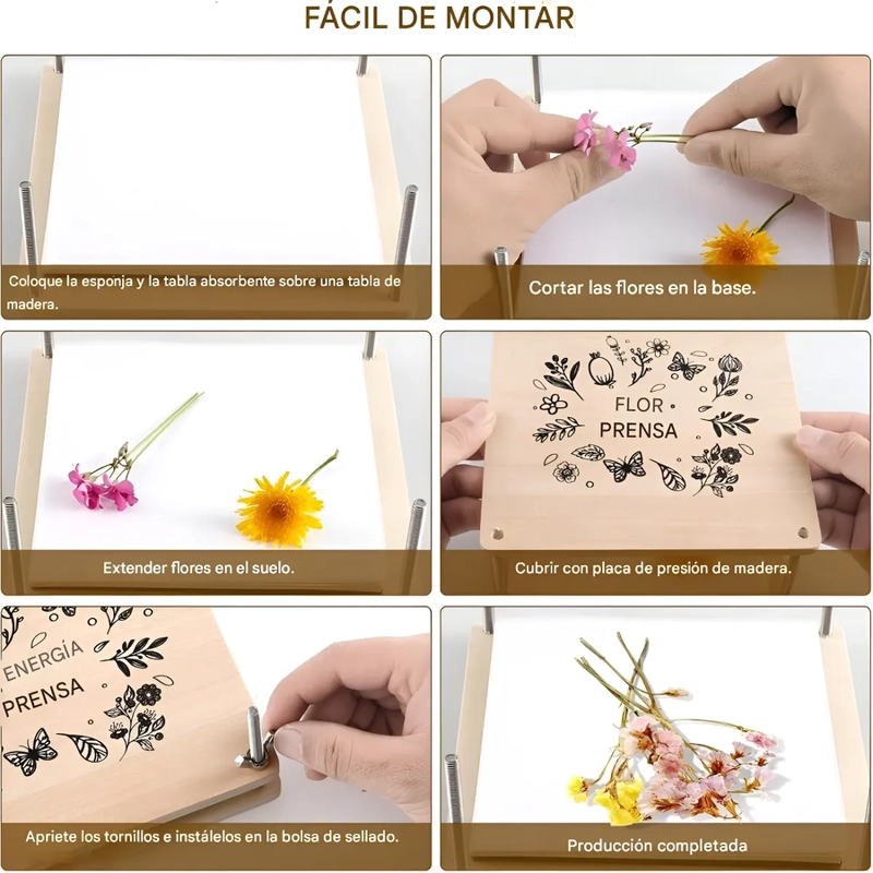 KIT PRENSAS DE FLORES Y PLANTAS ESTAMPADO FLORAL - 5