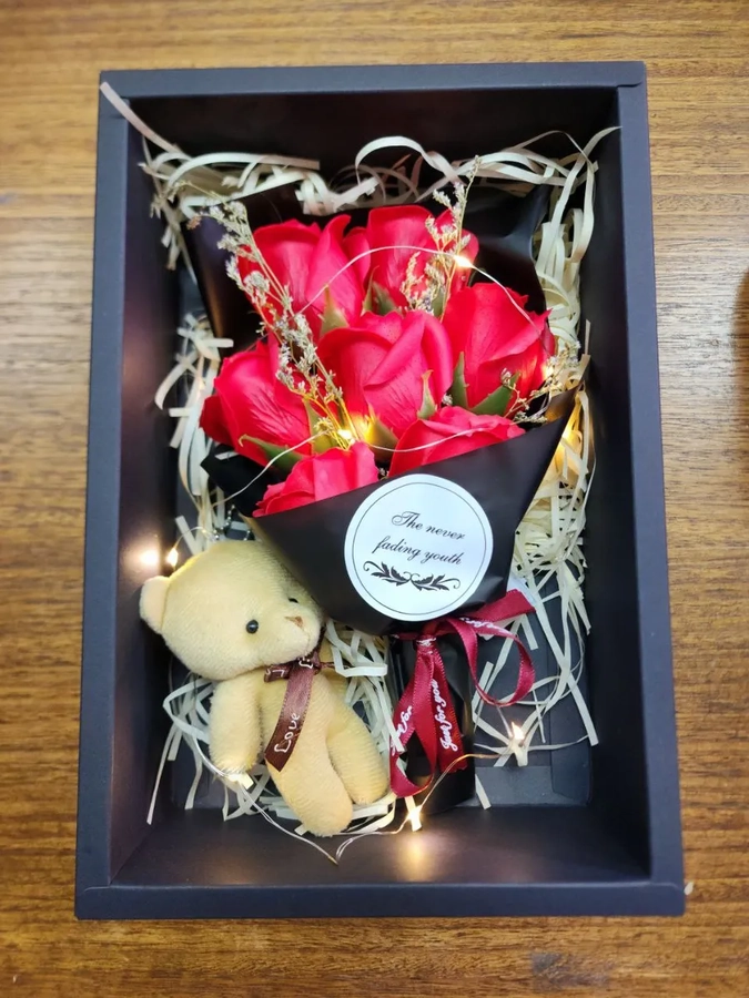 CAJA ROSAS LED REGALO SAN VALENTIN - 1