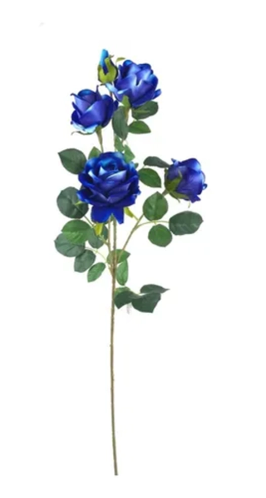 RAMO ROSAS AZULES ARTIFICIALES 82 CM - 1