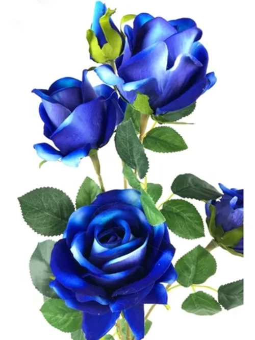 RAMO ROSAS AZULES ARTIFICIALES 82 CM - 2