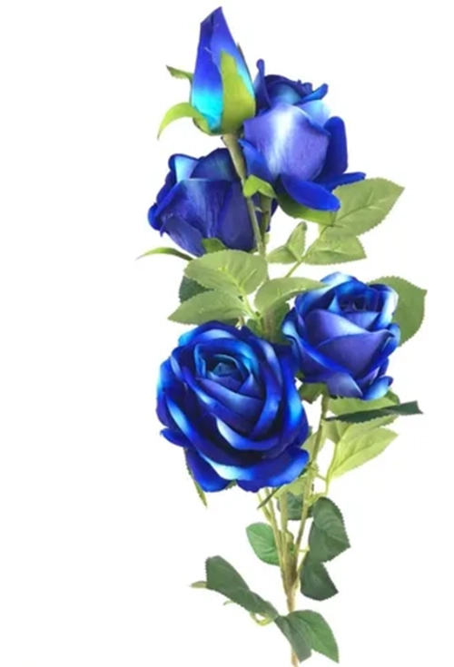 RAMO ROSAS AZULES ARTIFICIALES 82 CM - 3