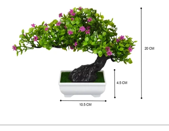 PLANTA BONSAI FLOR ARTIFICIAL MACETERO 20 CM - 4
