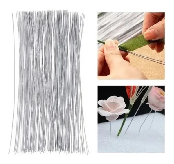 ALAMBRE GRIS PARA FLORES 40 CM 40 UDS - 4