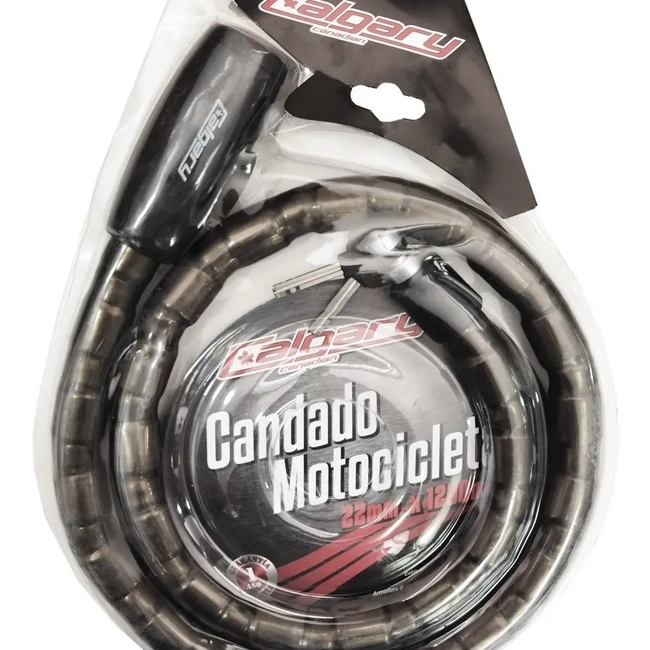 CANDADO SEGURIDAD MOTO 22MM CADENA 1.2M CON LLAVE - 3