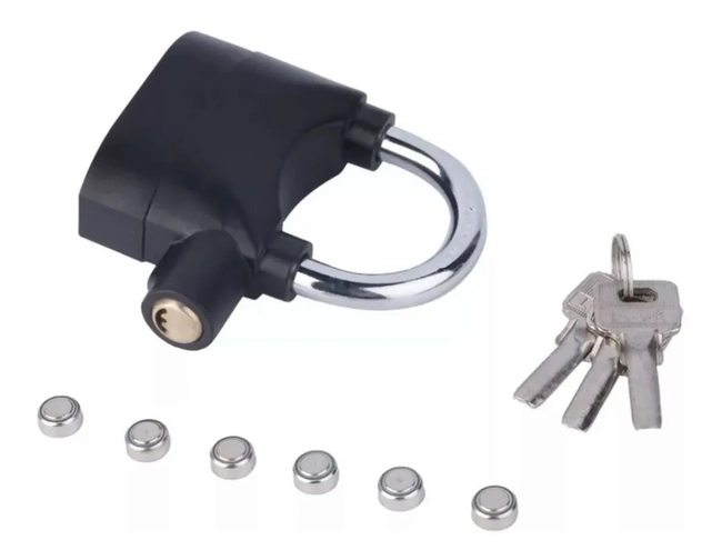 CANDADO ALARMA PARA MOTO, BICICLETA, CASA COMERCIAL 110DB + PILA - 2