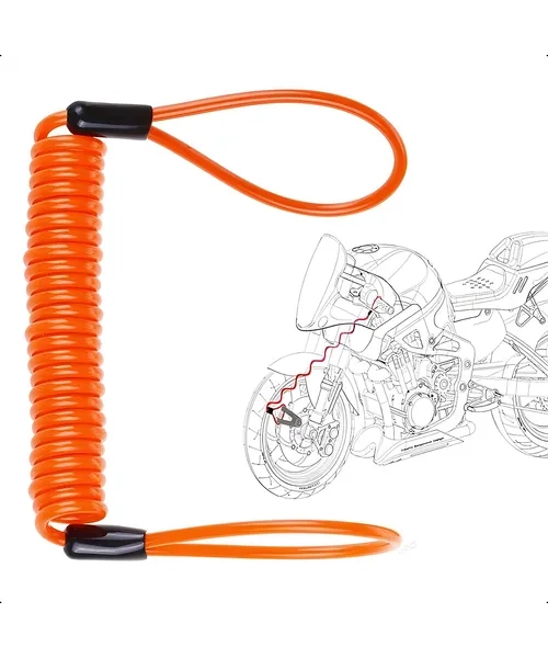 CANDADO DISCO MOTO KOVIX KN1 AMARILLO FLUOR METAL PULIDO - 3