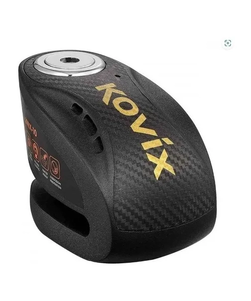 CANDADO DISCO MOTO KOVIX KNX10 ALARMA 120DB DOBLE LOCK NEGRO - 1