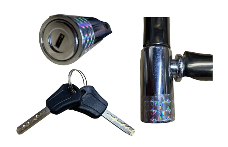 CANDADO GRUESO PARA MOTO Y BICICLETA ANTIRROBO PROFESIONAL NEGRO - 3