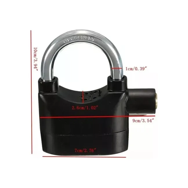 CANDADO CON ALARMA PARA MOTOS Y BICICLETAS 110DB + PILAS - 3