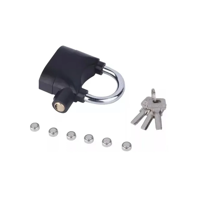 CANDADO CON ALARMA PARA MOTOS Y BICICLETAS 110DB + PILAS - 4