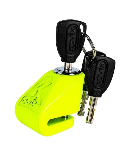 CANDADO DISCO MOTO KOVIX KN1 AMARILLO FLUOR - 1