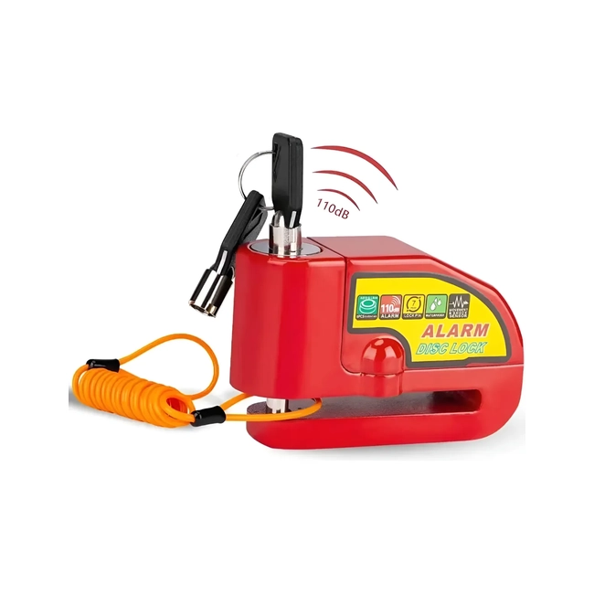 CANDADO PARA FRENO DE DISCO MOTO CON ALARMA Y PIOLA - 2
