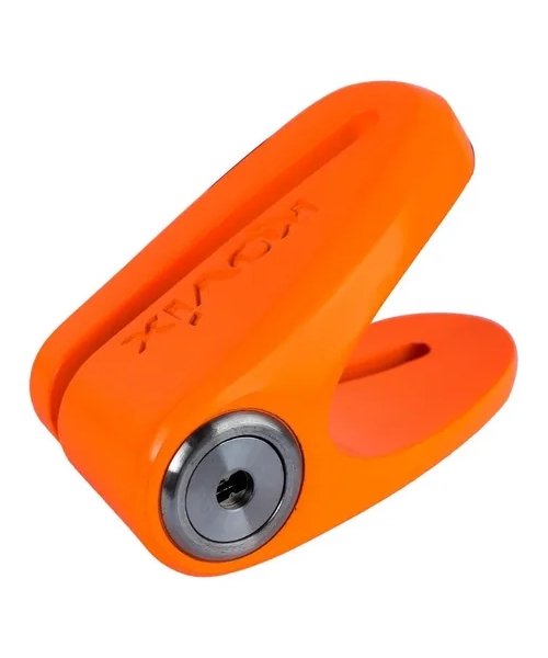 CANDADO DISCO MOTO KOVIX KVZ1 METAL PULIDO PASADOR 6MM NARANJA - 2