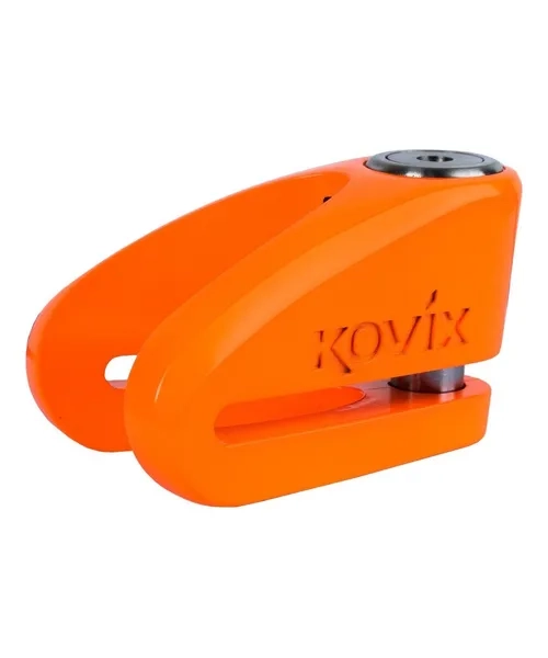 CANDADO DISCO MOTO KOVIX KVZ1 METAL PULIDO PASADOR 6MM NARANJA - 5
