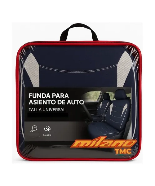 FUNDA UNIVERSAL POLIE STER NEGRO/BLANCO IDEAL CHEVROLET AVEO - 3