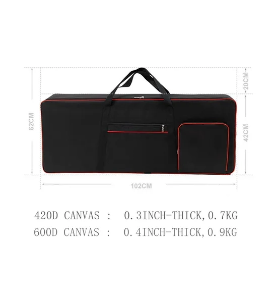 FUNDA PARA TECLADO 61 TECLAS 102X42X20 CM - 2