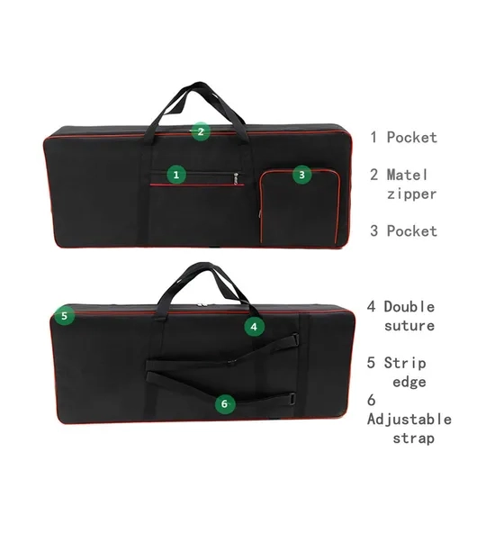 FUNDA PARA TECLADO 61 TECLAS 102X42X20 CM - 3