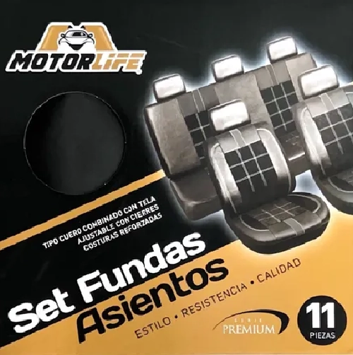 FUNDA CUBRE ASIENTOS ECO CUERO GAMUZA PREMIUM MOTORLIFE - 4