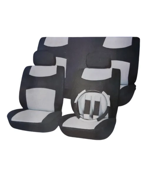 KIT CUBRE ASIENTO + CINTURON + VOLANTE 11 PIEZAS TELA AUTO - 1