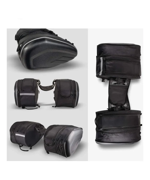 SET DE 2 ALFORJAS LATERALES RIGIDAS GRANDES PARA MOTO + ENVIO - 3