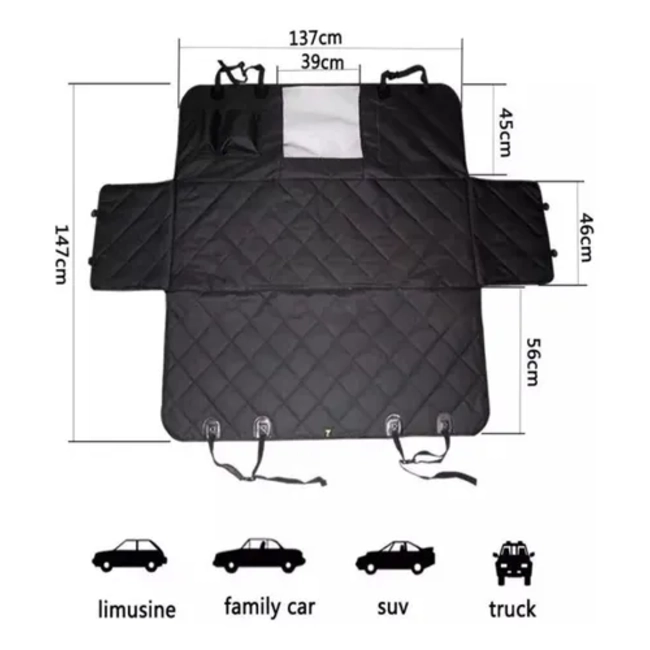 CUBRE ASIENTO IMPERMEABLE PARA MASCOTAS EN AUTO - 7