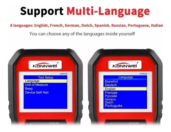 ESCANER AUTOMOTRIZ KW850 KONNWEI OBD2 EOBD MULTIMARCAS - 2