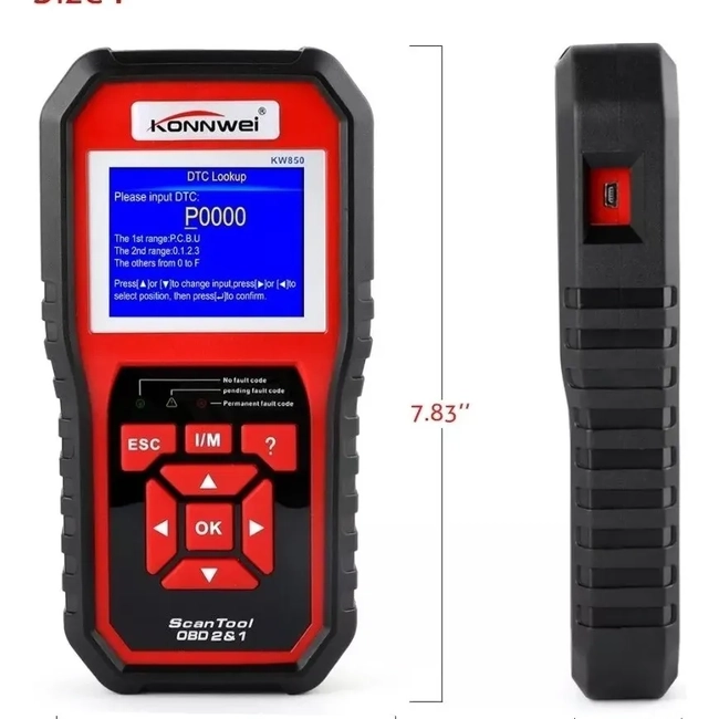 ESCANER AUTOMOTRIZ KW850 KONNWEI OBD2 EOBD MULTIMARCAS - 4