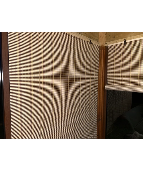 CORTINA BAMBU MADERA ROLLER CON CUERDA REGULABLE 150X120 CM MARRON CLARO - 3
