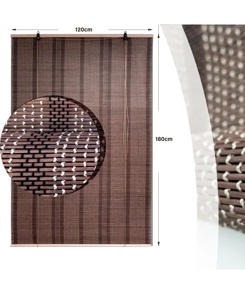 CORTINA BEITI PERSIANA BAMBU FINO ROLLER 120X180 CM ENROLLABLE - 4