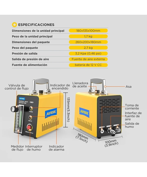 LOCALIZADOR DE FUGAS DE HUMO AUTOMOTRIZ CON MEDIDOR DE FLUJO - 5