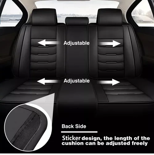 FUNDA CUBRE ASIENTO ECOCUERO SET 5 ASIENTOS NEGRO - 4