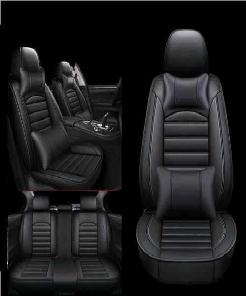 FUNDA CUBRE ASIENTO ECOCUERO SET 5 ASIENTOS NEGRO - 6