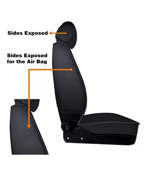 FUNDA CUBRE ASIENTO ECOCUERO SET 5 ASIENTOS NEGRO - 7