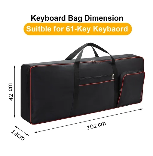 FUNDA PARA TECLADO 61 TECLAS IMPERMEABLE TELA OXFORD 600D - 2