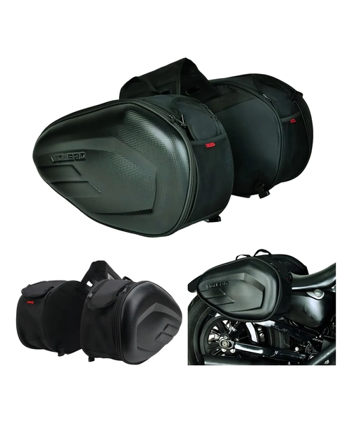 ALFORJAS MOTO SEMIRRIGIDAS EXPANSIBLES HASTA 58 L NEGRO - 1
