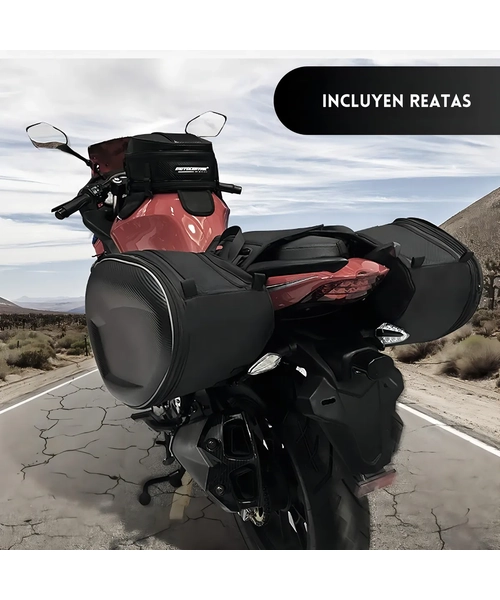 ALFORJAS MOTO SEMIRRIGIDAS EXPANSIBLES HASTA 58 L NEGRO - 2