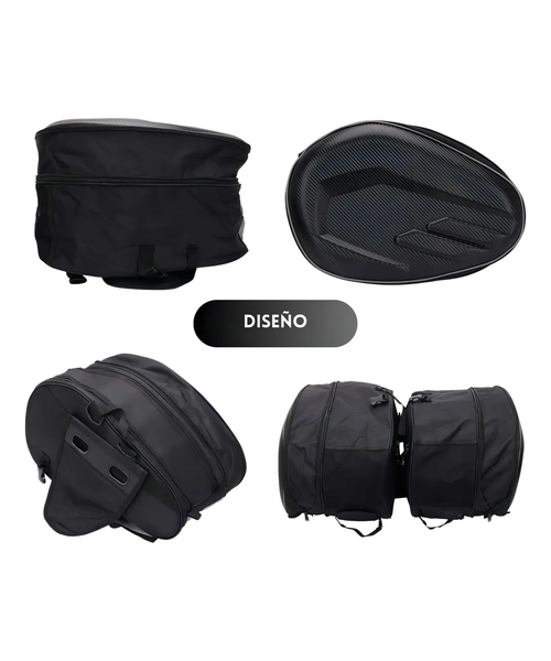 ALFORJAS MOTO SEMIRRIGIDAS EXPANSIBLES HASTA 58 L NEGRO - 3