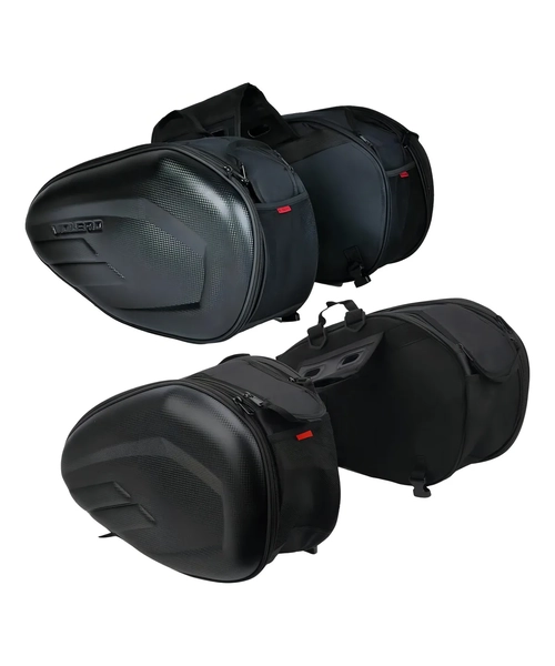 ALFORJAS MOTO SEMIRRIGIDAS EXPANSIBLES HASTA 58 L NEGRO - 4