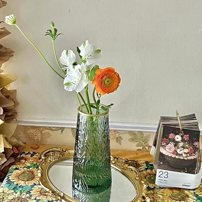 FLORERO JARRON DECORATIVO VIDRIO CLASICO RAMAS 22 CM - 2