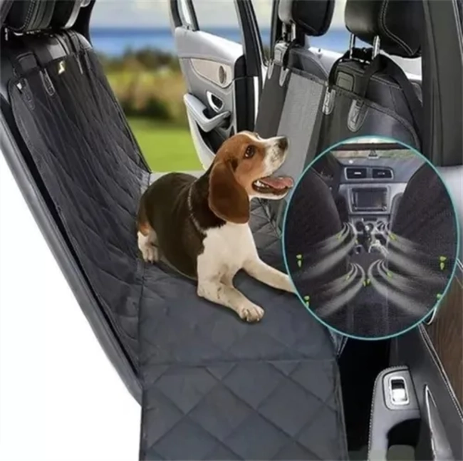 FUNDA PARA PERRO PARA ASIENTO TRASERO CON VENTANA DE MALLA - 6