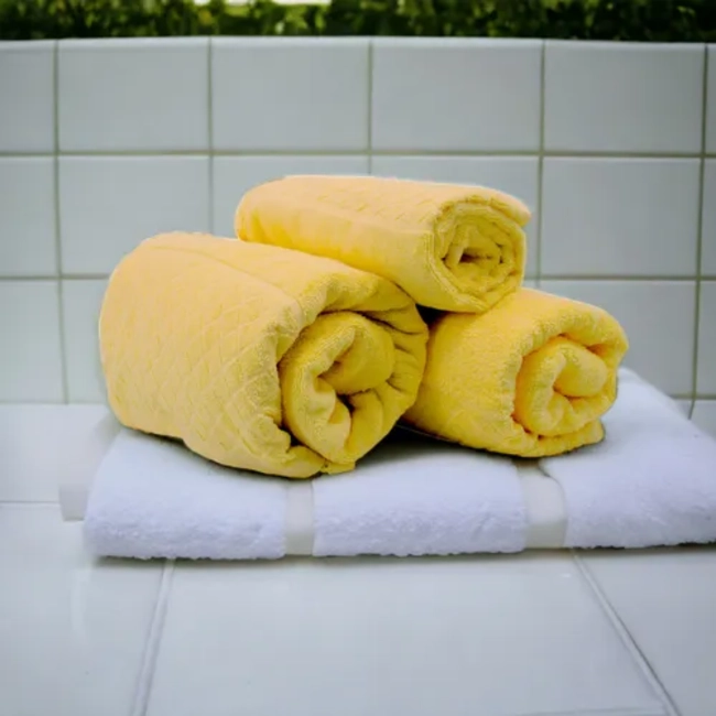 TOALLA DE CARA 30X50 CM 100% ALGODON PACK DE 2 COLOR MOSTAZA LISO - 1